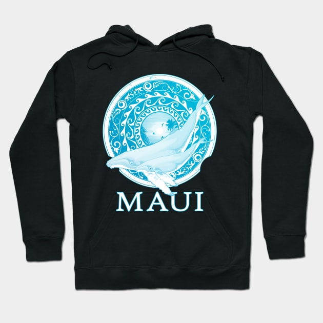 Humpback whales Shield of Maui Hoodie by NicGrayTees